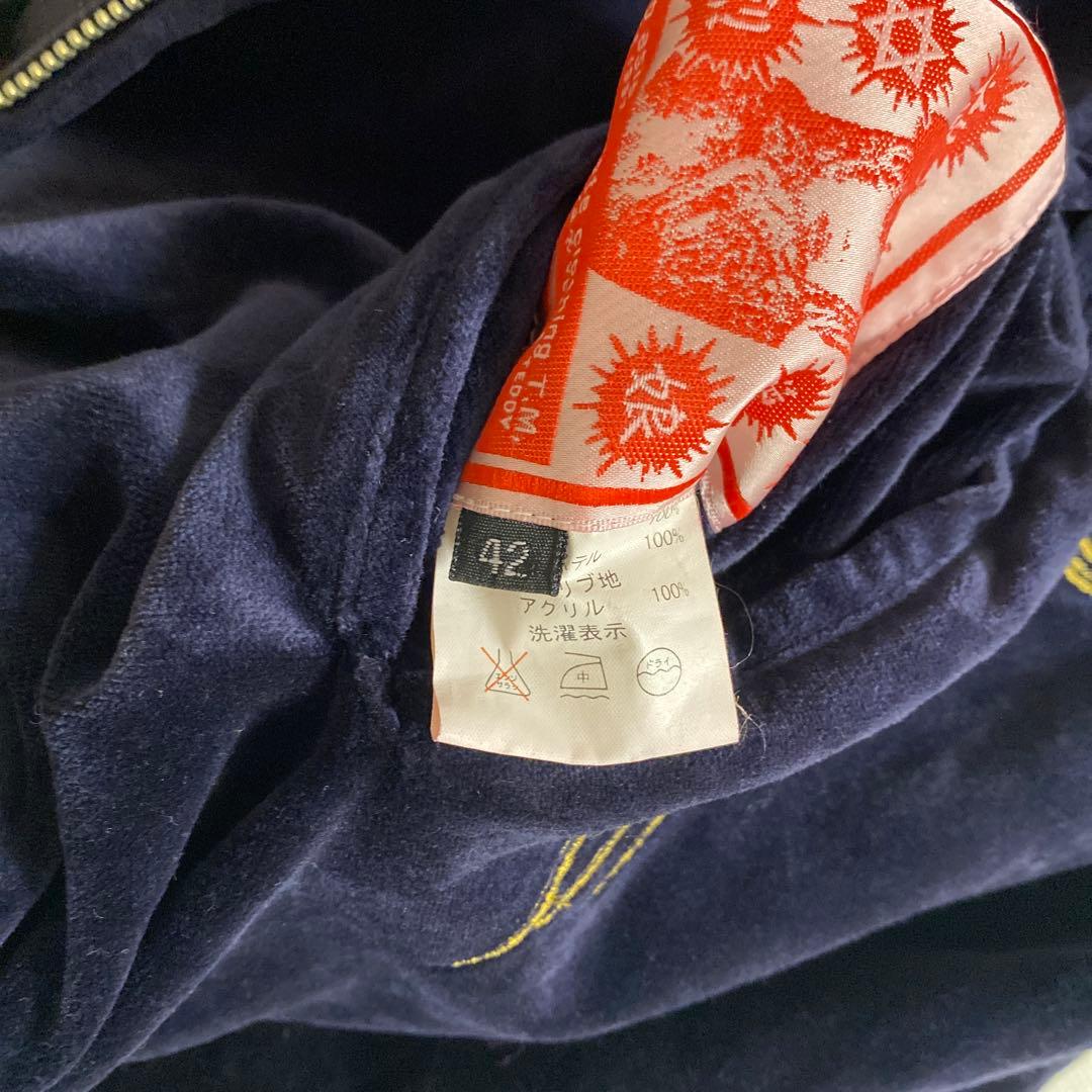 KAMINARI SAMA 刺繍 スカジャンネイビーサイズ42 希少リバーシブル