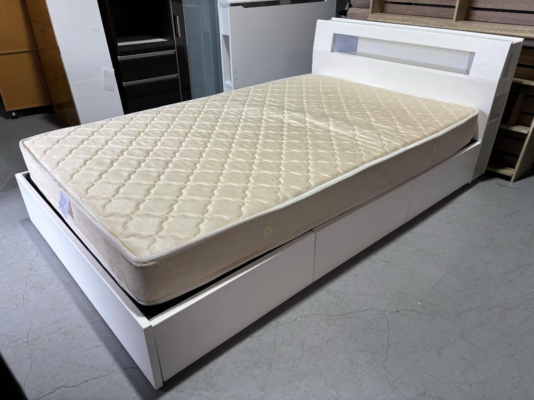 ぷれ コスパクリエーション セミダブルベッドフレームのみ 引出コンセント付