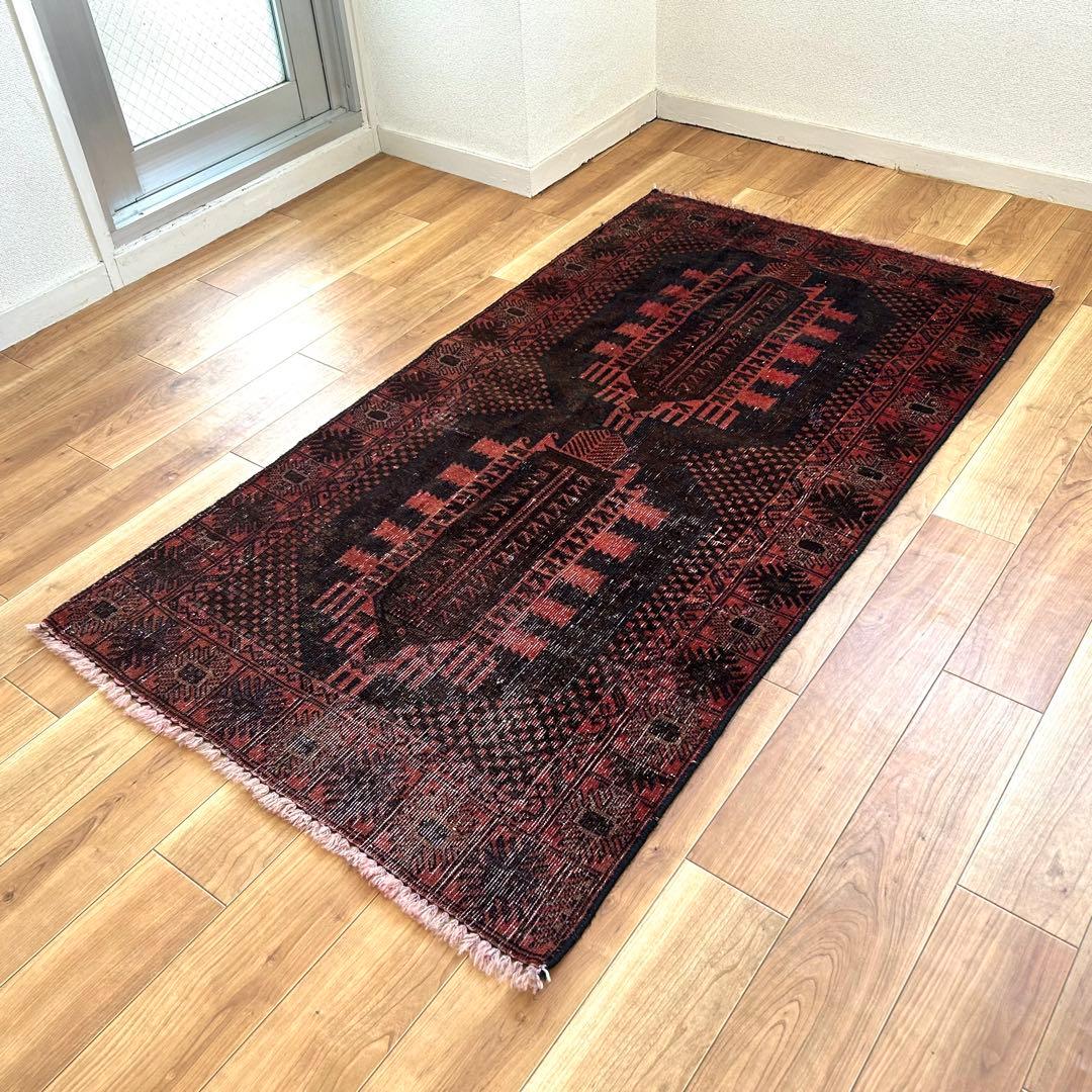 【1980's vintage】 バルーチ族 ビンテージラグ