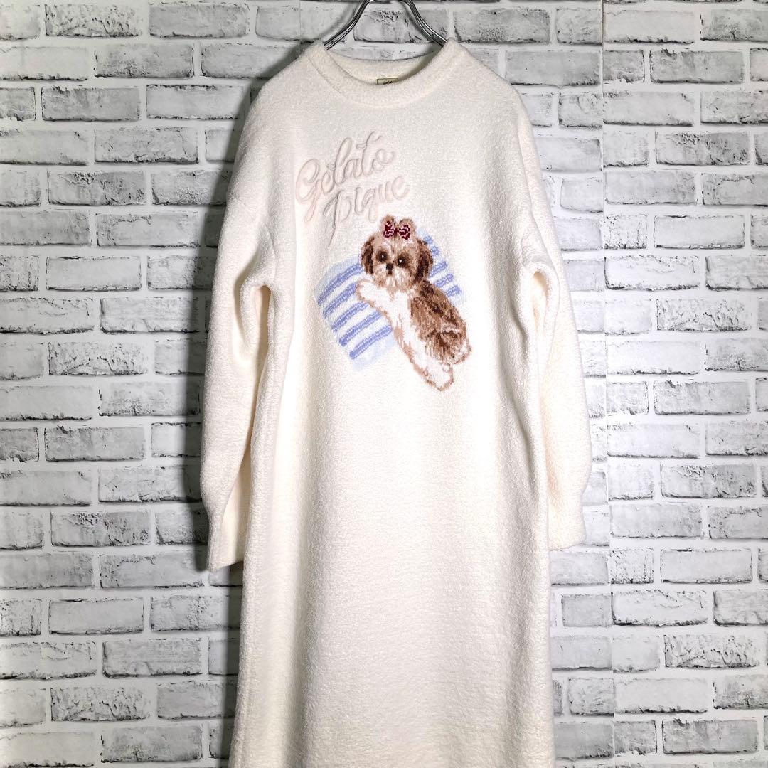 【美品】ジェラートピケ　シーズージャガードワンピース