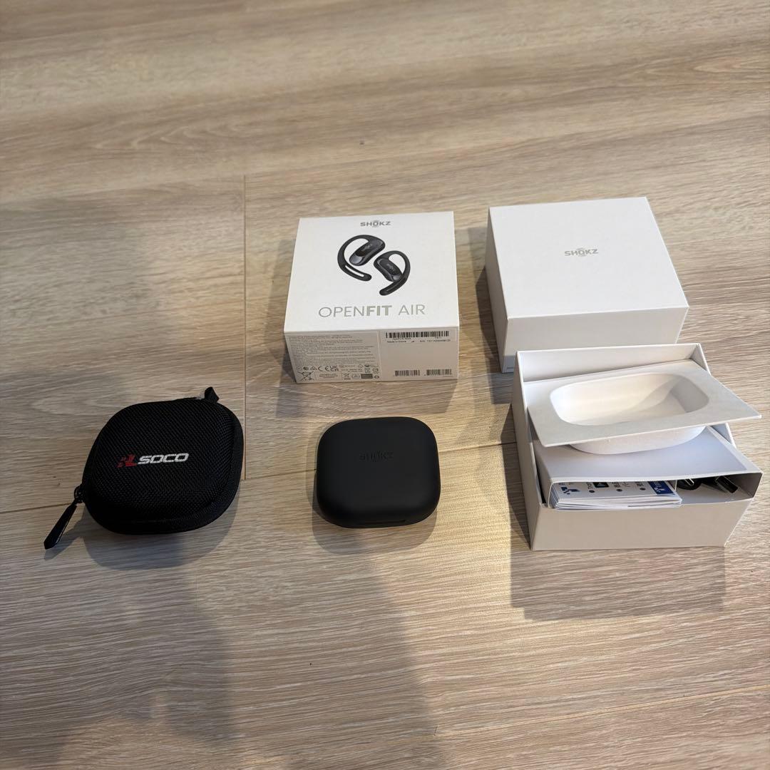 SHOKZ OPENFIT AIR ブラック （ケースおまけ付）（値下げ中）