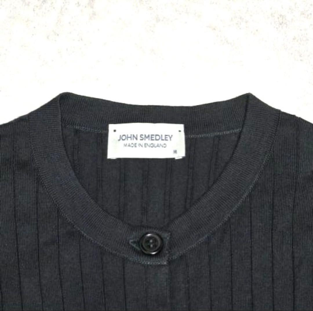 美品 ジョンスメドレー M カーディガン シーアイランドコットン 黒