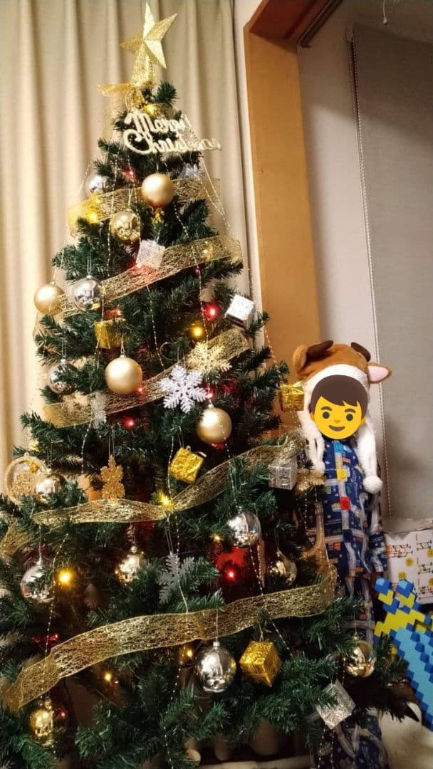 クリスマスツリー 約180cm ゴールド系装飾