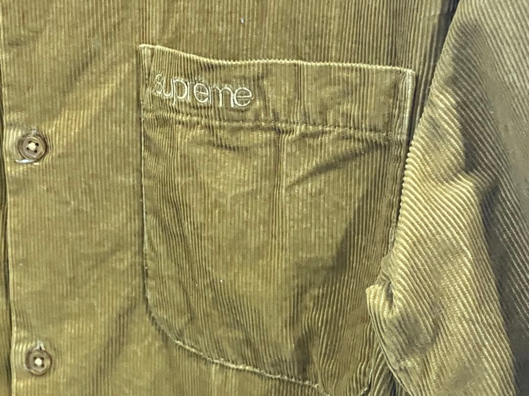 supreme 刺繍ロゴ　コーデュロイシャツ　L キムタク着用モデル