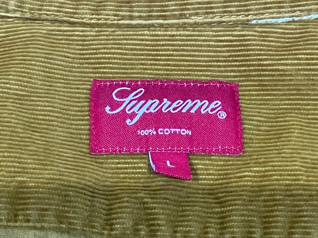 supreme 刺繍ロゴ　コーデュロイシャツ　L キムタク着用モデル