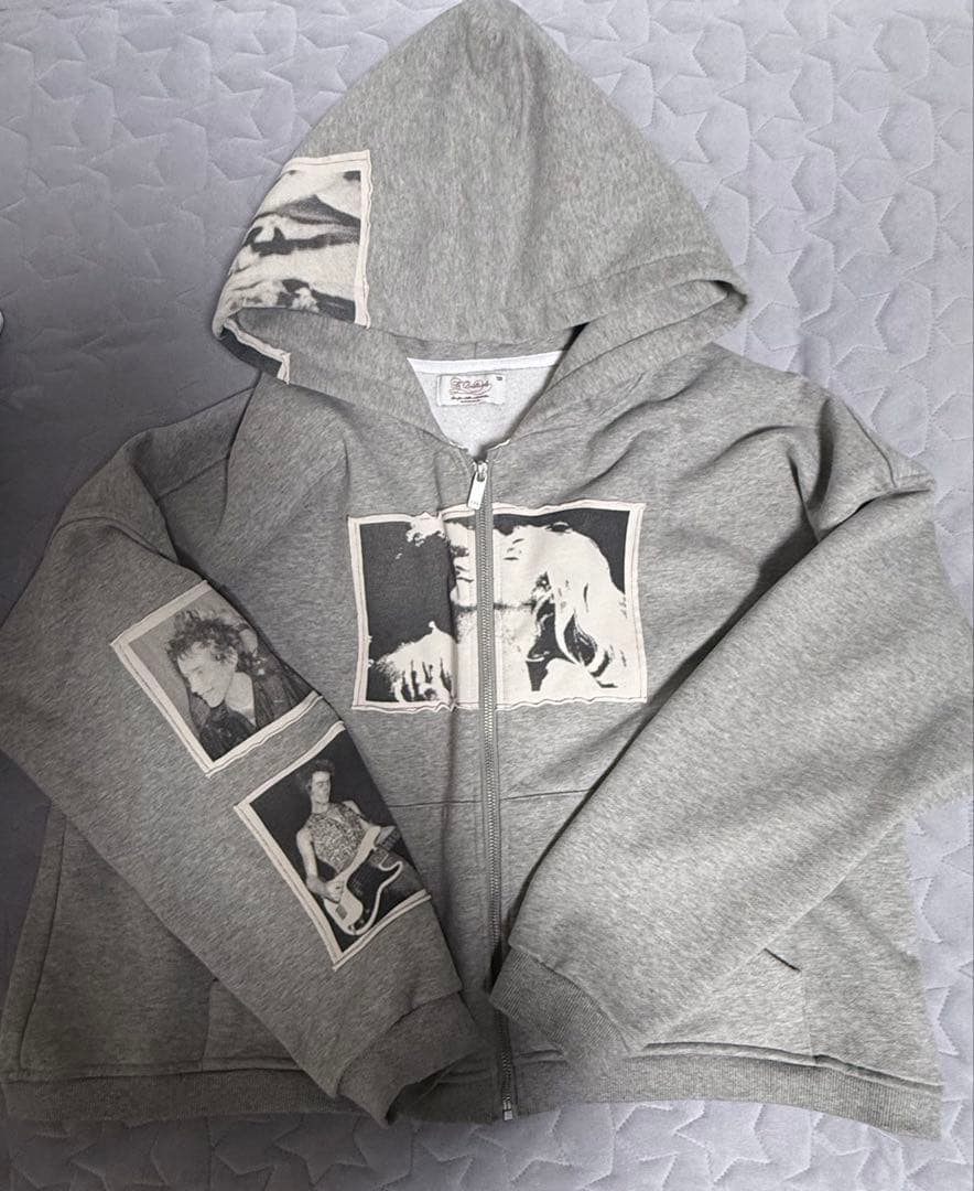 正規品✨NIKI着用✨ bastard ワッペン付きパンク風ジップジップパーカー