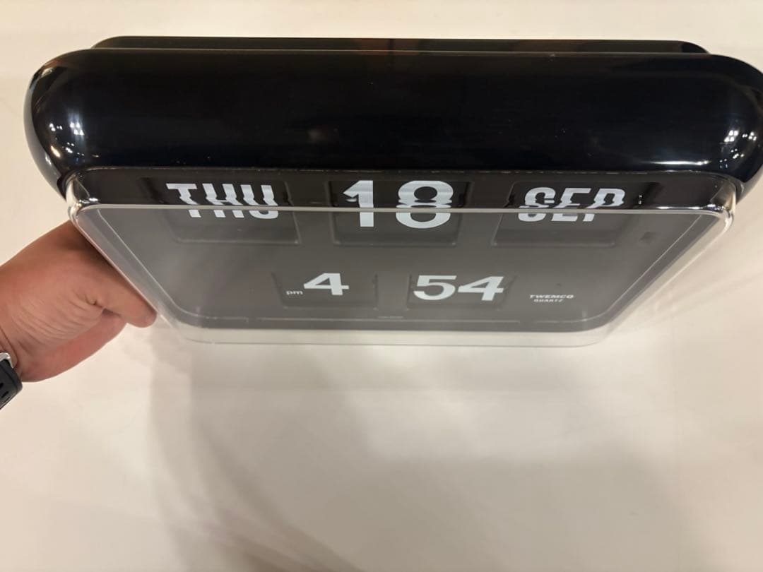 ★動作品★TWEMCO トゥエンコ パタパタ時計QD-35 ブラック