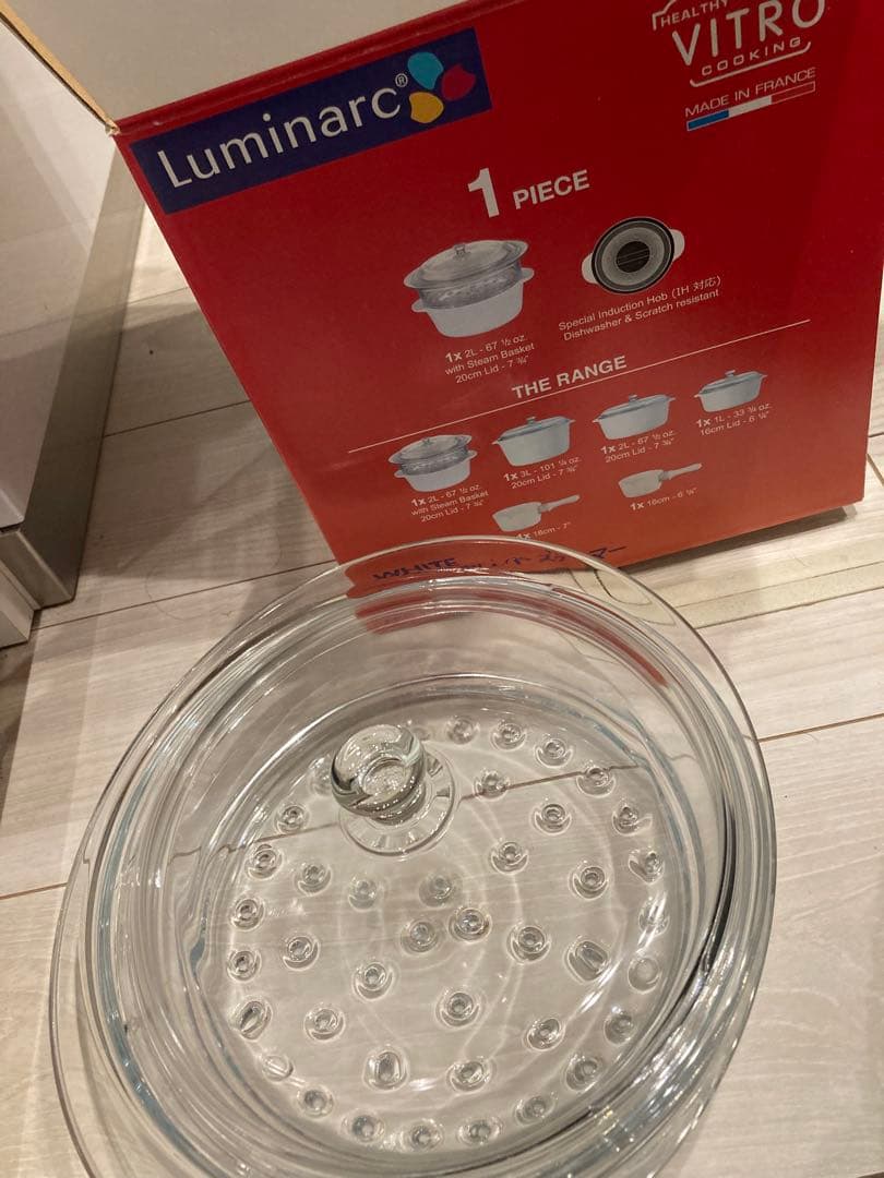 Luminarc VITRO 蒸し器 1ピース レシピブック付き