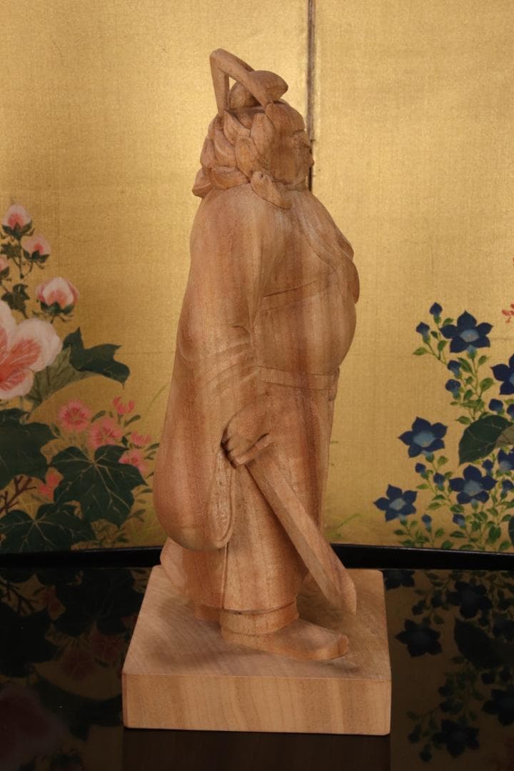 EE005　澤田政廣門下　高橋勇 謹作　木彫　『 鍾馗 』 高34.5cm 共箱