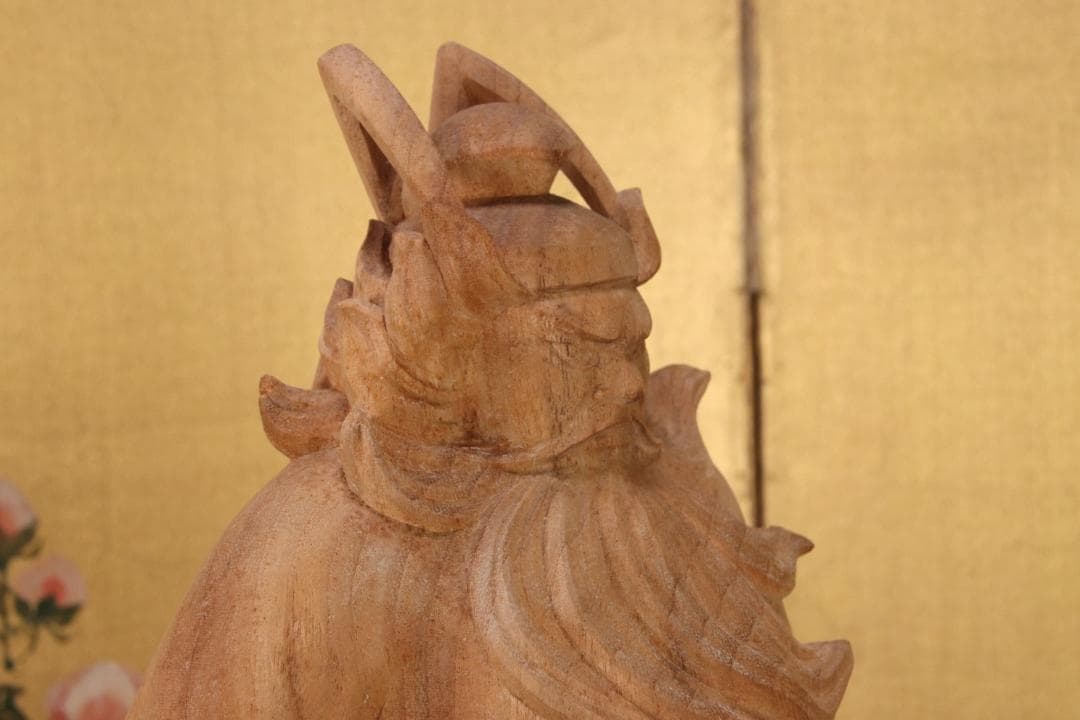 EE005　澤田政廣門下　高橋勇 謹作　木彫　『 鍾馗 』 高34.5cm 共箱