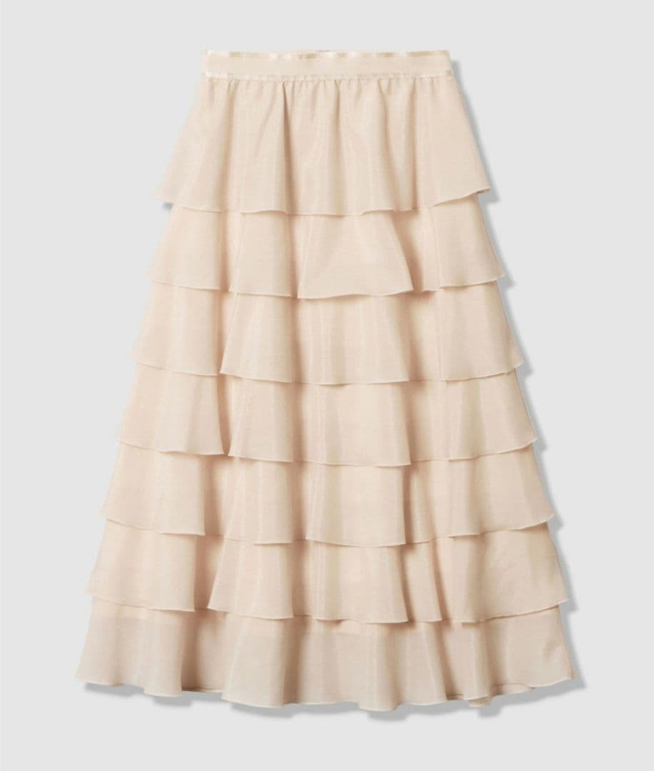 現行♡タグ付✨アナイ ブライトローンティアードスカート アイボリー 36