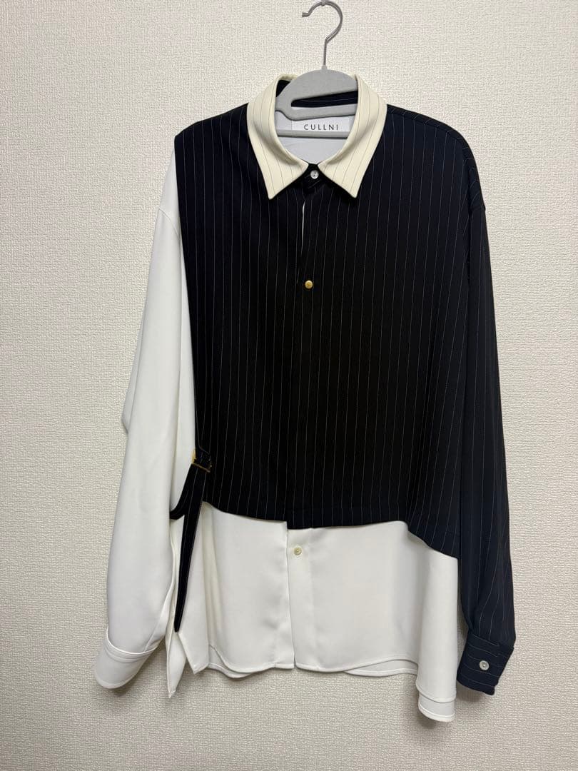 CULLNI 22SS ストライプ　シャツ　スラックス　ブラック　セットアップ