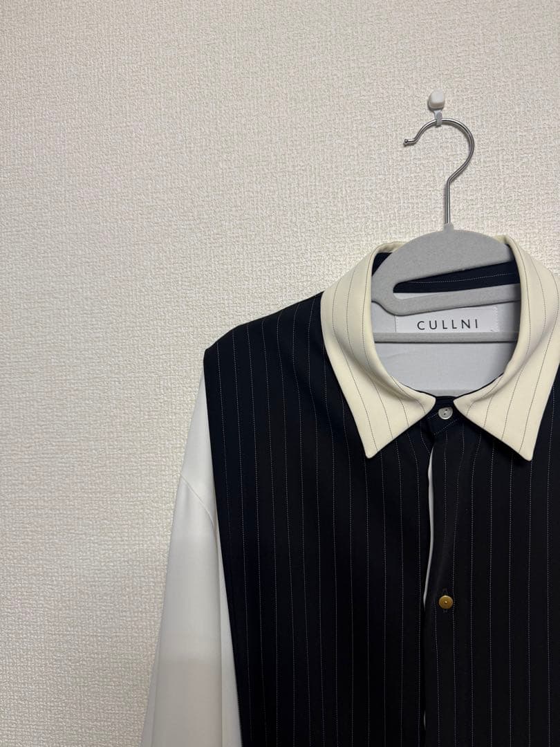 CULLNI 22SS ストライプ　シャツ　スラックス　ブラック　セットアップ