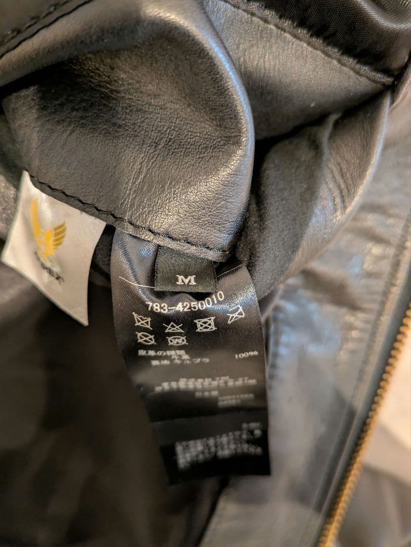 AVIREX 牛革 シングルライダースジャケット