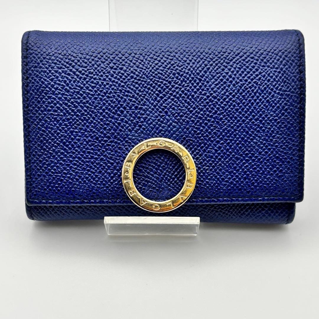 美品✨ブルガリ 名刺入れ カードケース ロゴクリップ ビーゼロワン ネイビー