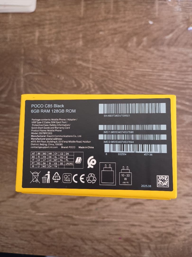 POCO C85 ブラック 6GB RAM 128GB ROM