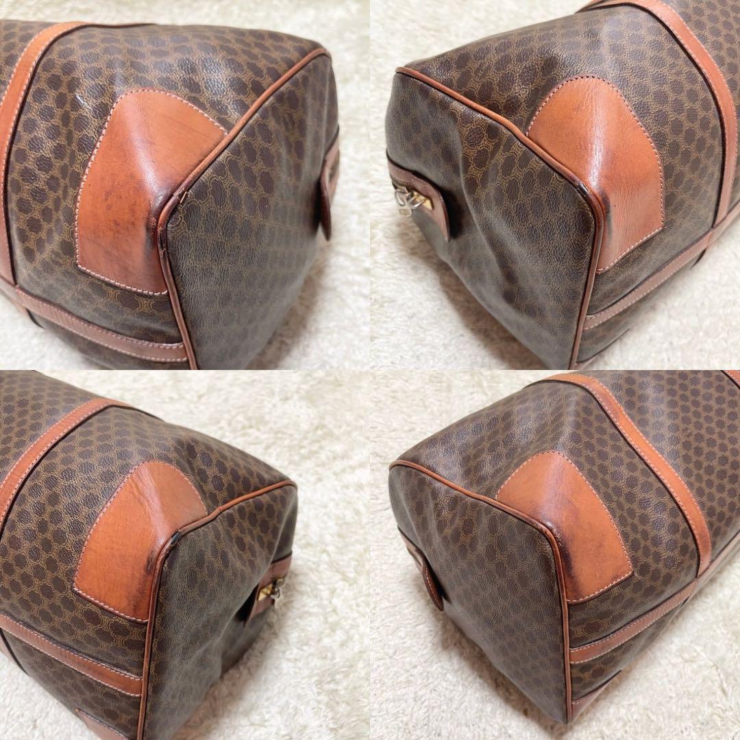 【特大容量】セリーヌ　ボストンバッグ　マカダム　レザー　ゴールド金具 トリオンフ