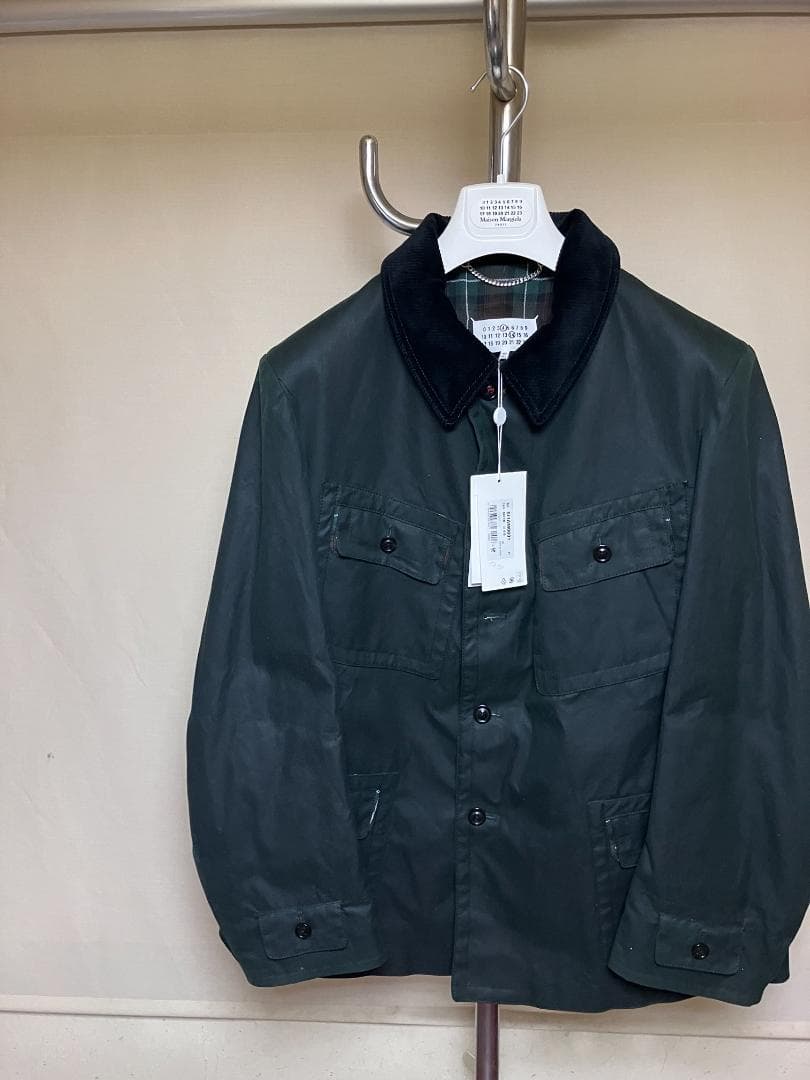 新品 50 マルジェラ 22aw ワックス ジャケット 緑 17528