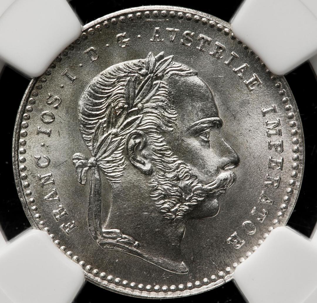 高鑑定　極美品　NGC-MS65　1870 オーストリア　フランツ・ヨーゼフ1世