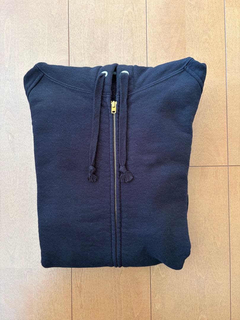 COMOLI コットン裏毛ジップパーカー　ブラック　サイズ3