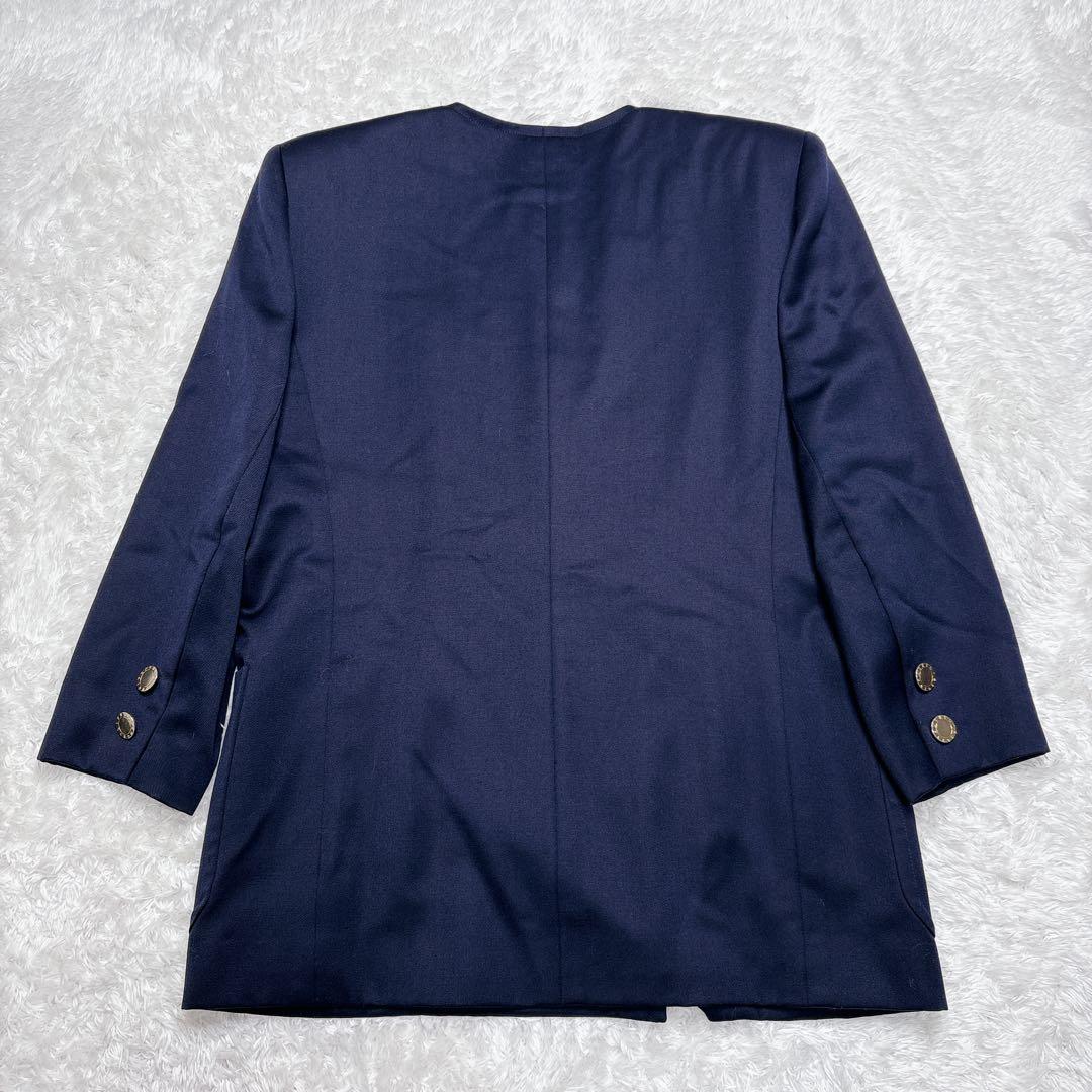 GIVENCHY Life ノーカラー 金ボタン スカートスーツ ネイビー