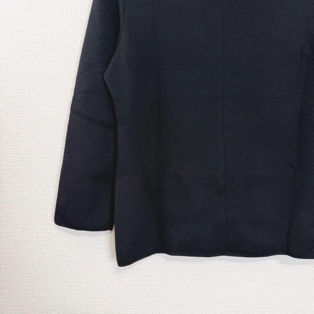 FOXEY フォクシー ベロア襟 ニット ブラック