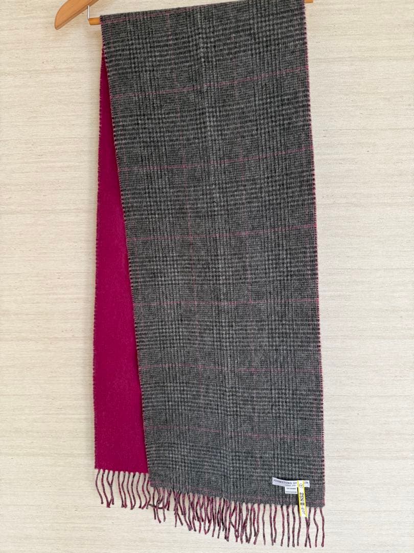 Johnstons マフラー ストール リバーシブル カシミヤ100%