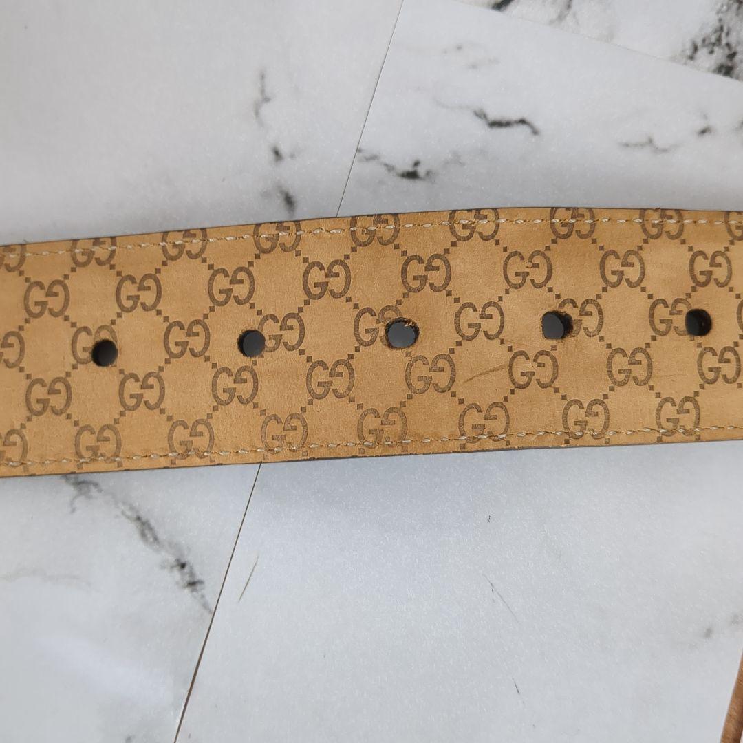 【美品】グッチ☆パイソン　GG柄　金金具　ベルト　メンズ