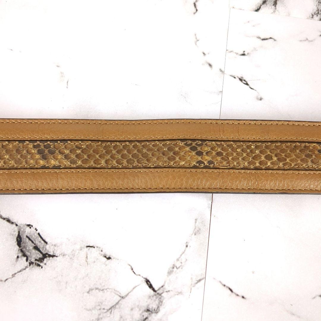 【美品】グッチ☆パイソン　GG柄　金金具　ベルト　メンズ