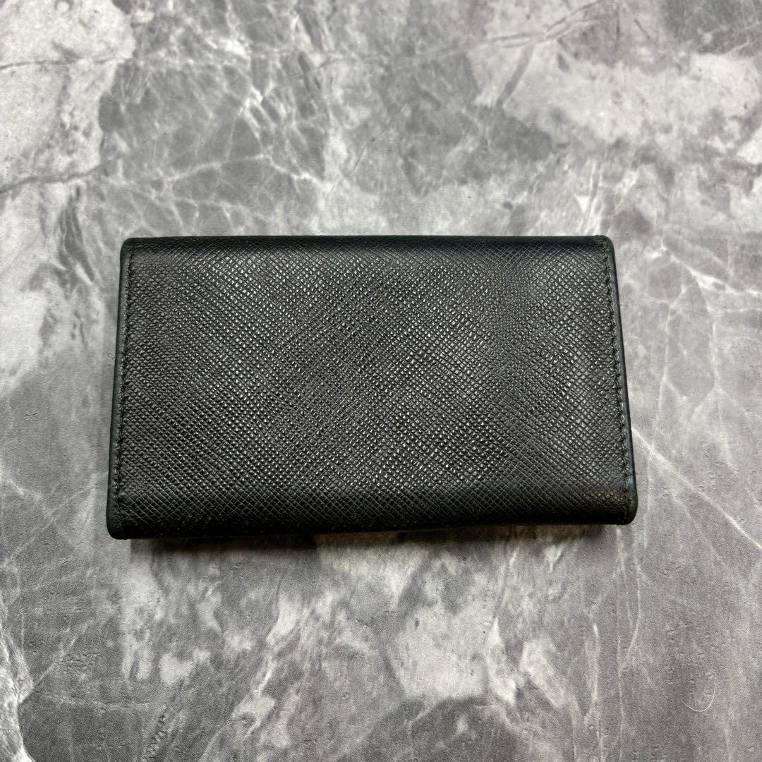 現行/極美品 PRADA 6連 キーケース サフィアーノ ブラック ゴールド