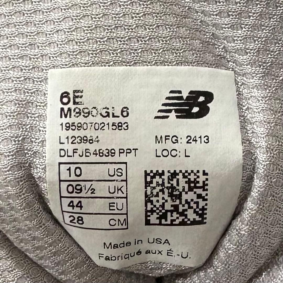 New balance US製ニューバランス990 V6グレー US 10 6E