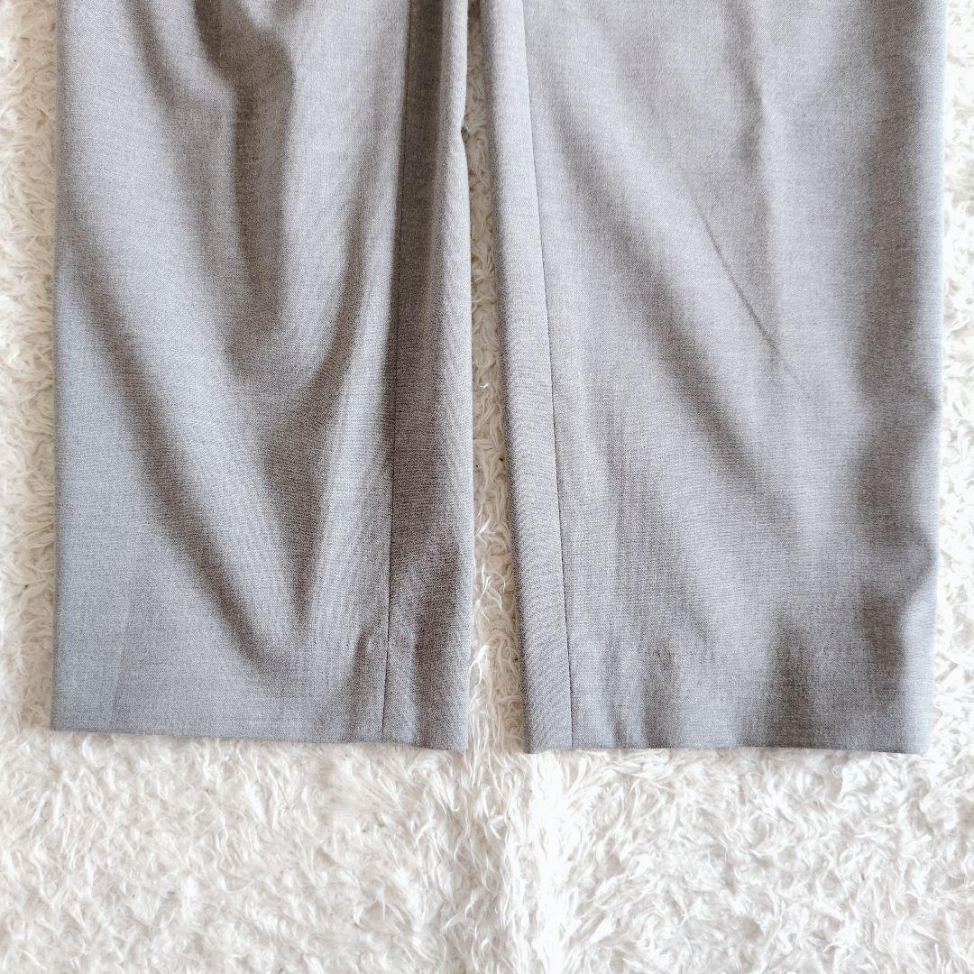 アンタイトル　洗える　キャリーマン　ノーカラーパンツスーツ　セットアップ　グレー