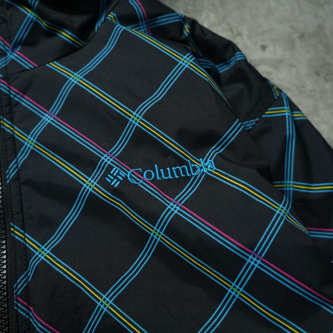 y2k Columbia パフボンバージャケット チェック柄 短丈 ブラック