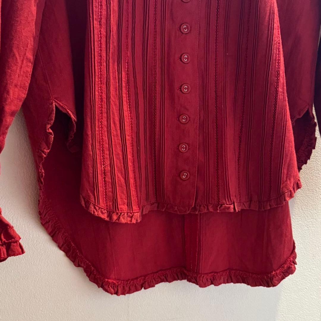 ピンクハウス　 PINK HOUSE 長袖　フリルブラウス　 赤