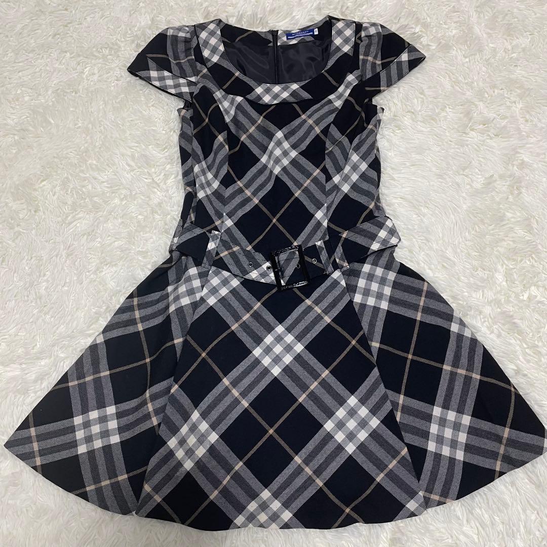 BurberryBlueLabel ワンピース　ノバチェック　腰ベルト　y2k