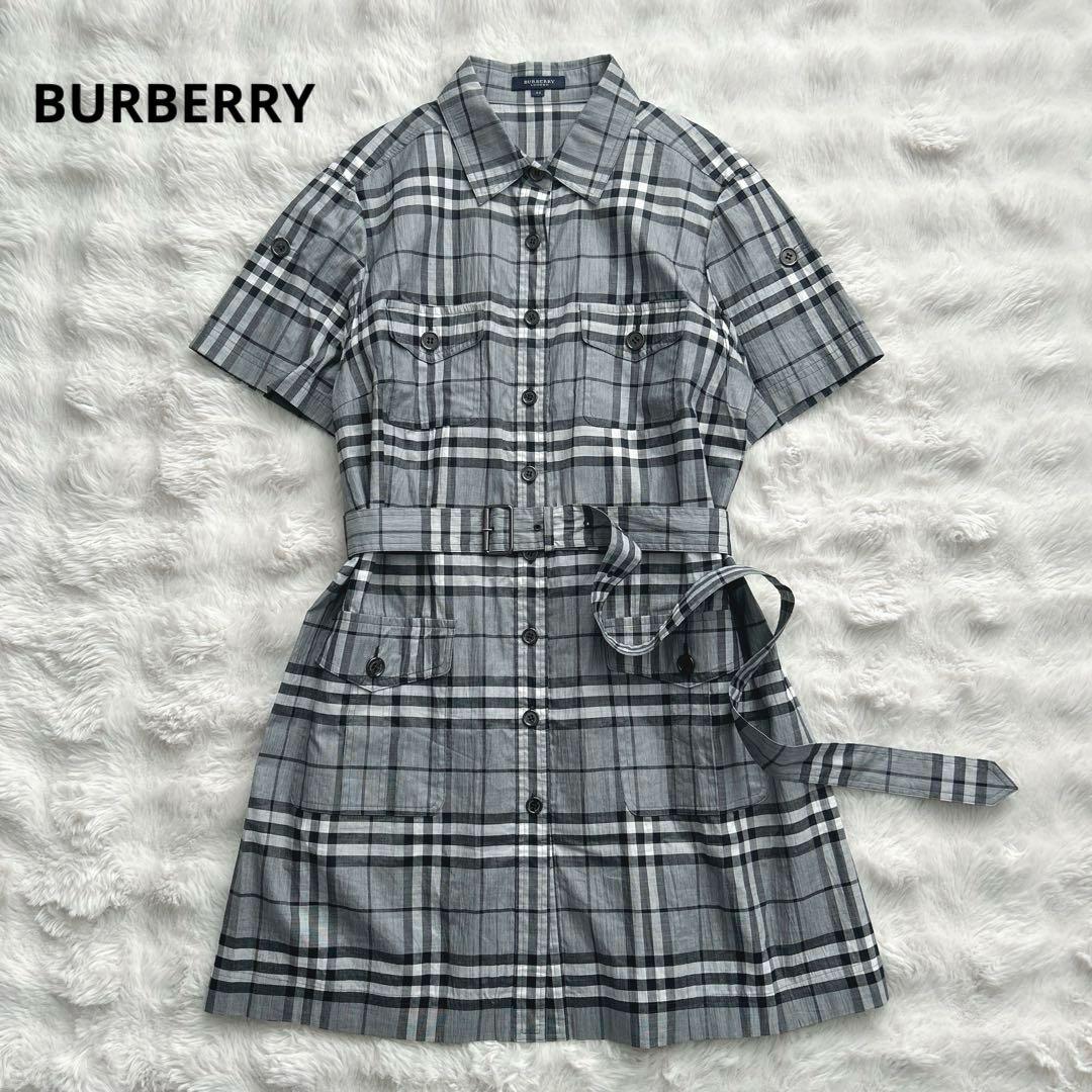大きいサイズ44✨バーバリーロンドン★シャツワンピース ベルト　ノバチェック