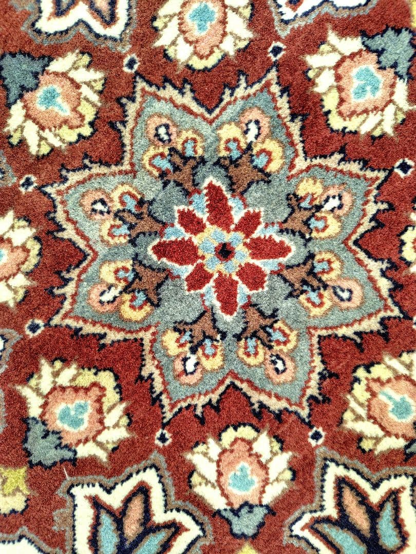 【ヴィンテージウールカーペット】円形　ハンドノット　パキスタン絨毯　未使用一級品