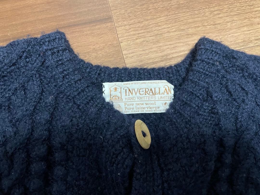INVERALLAN⭐︎ネイビー⭐︎4A⭐︎ケーブルニットセーター⭐︎メンズS程度