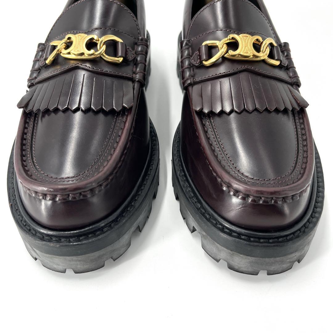 セリーヌ　ローファー　エディスリマン　バーガンディ　マーガレット　トリオンフ