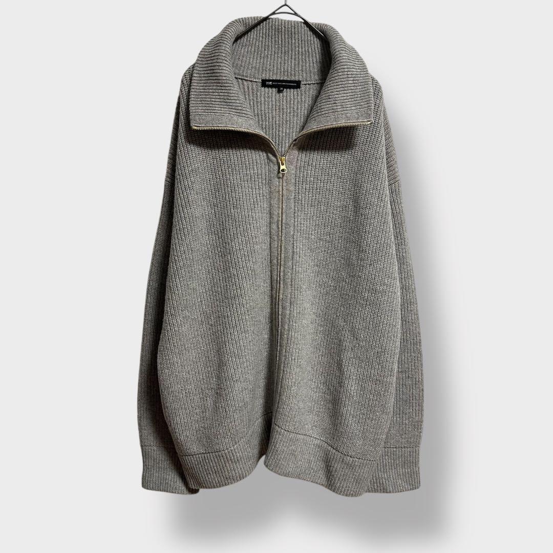 【23区】カシミヤブレンド ジップアップ ニットブルゾン ウール　グレー