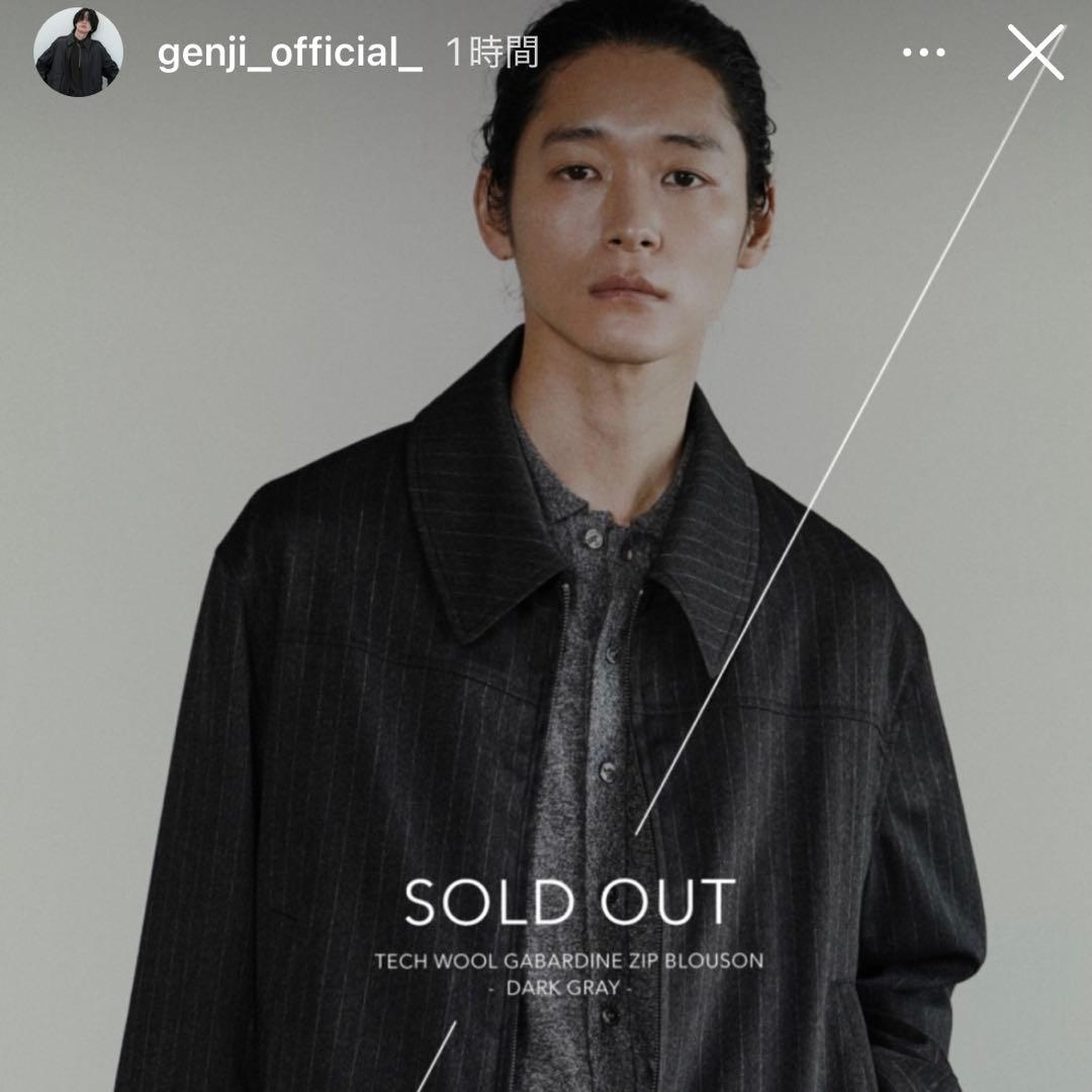 WYM TECH WOOL GABARDINE ZIP BLOUSOダークグレー