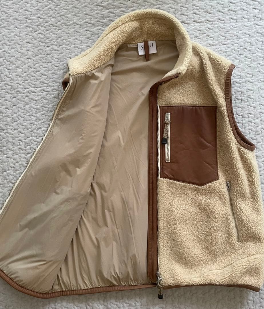 Sisii ジップアップムートンベスト　XL 定価96,800円