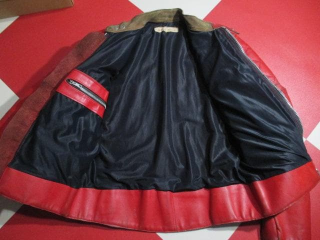 ヴィンテージ ルイスレザー ファントム 赤 パデッド ライダース 1970’S