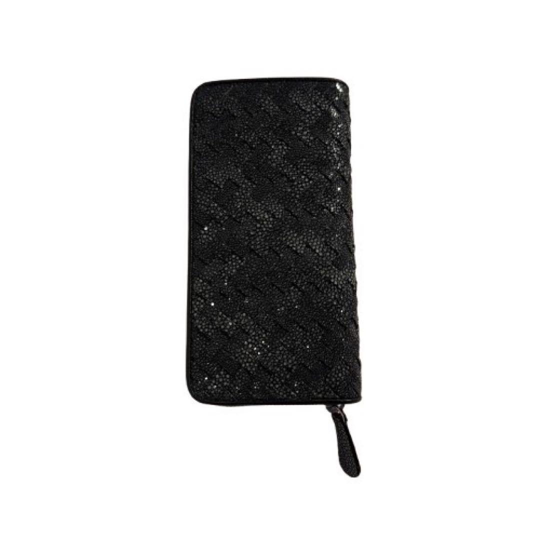 スティングレー エイ革 編み込み 長財布