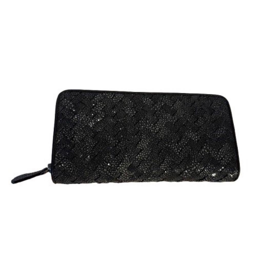 スティングレー エイ革 編み込み 長財布