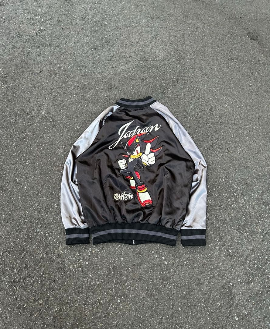 cospa スカジャン ソニック・ザ・ヘッジホッグ シャドウ ブラック 刺繍