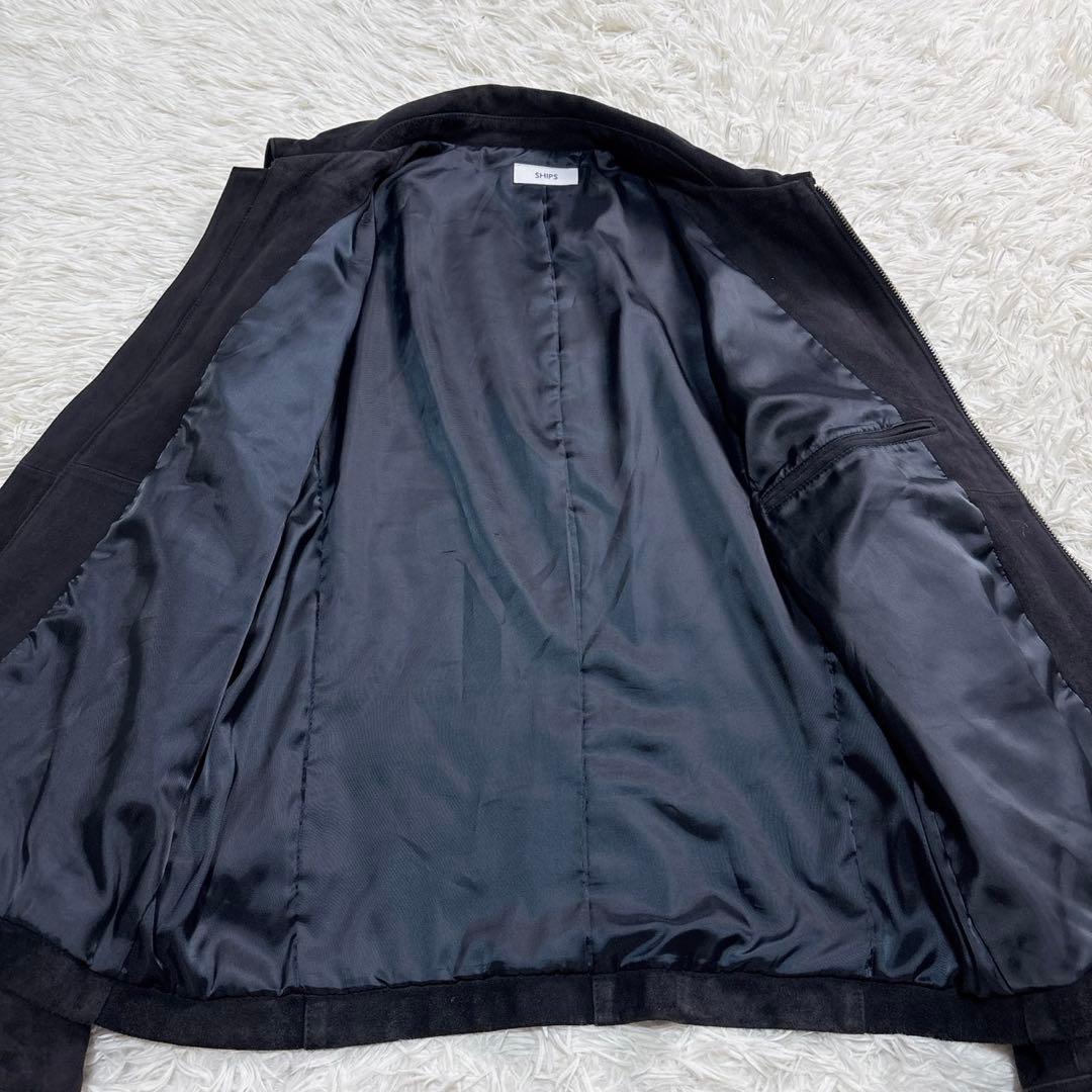 美品 シップス レザージャケット 近年モデル ダブルジップ ヤギ革 スウェード