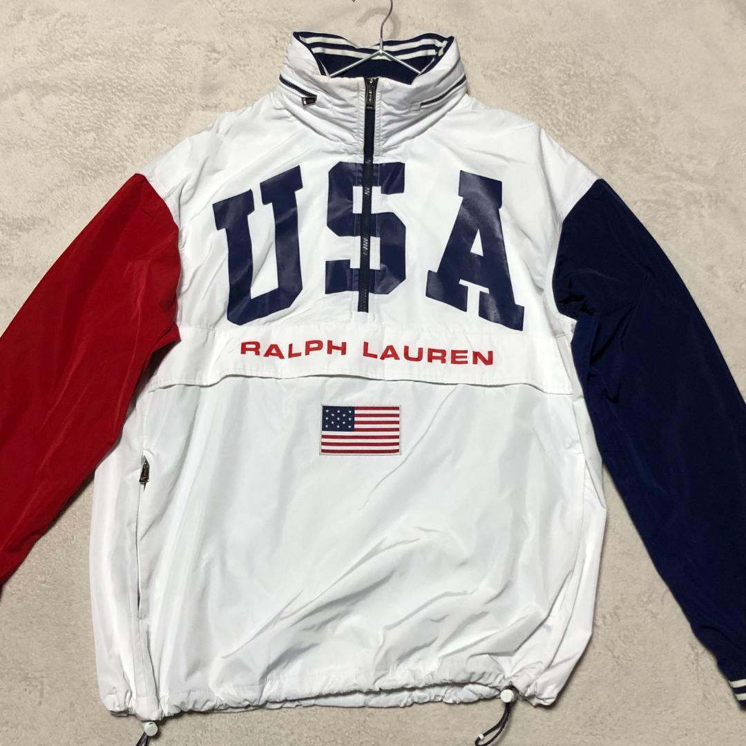 寄付対象品 ポロラルフローレン アノラック ANORAK USA 星条 Sサイズ