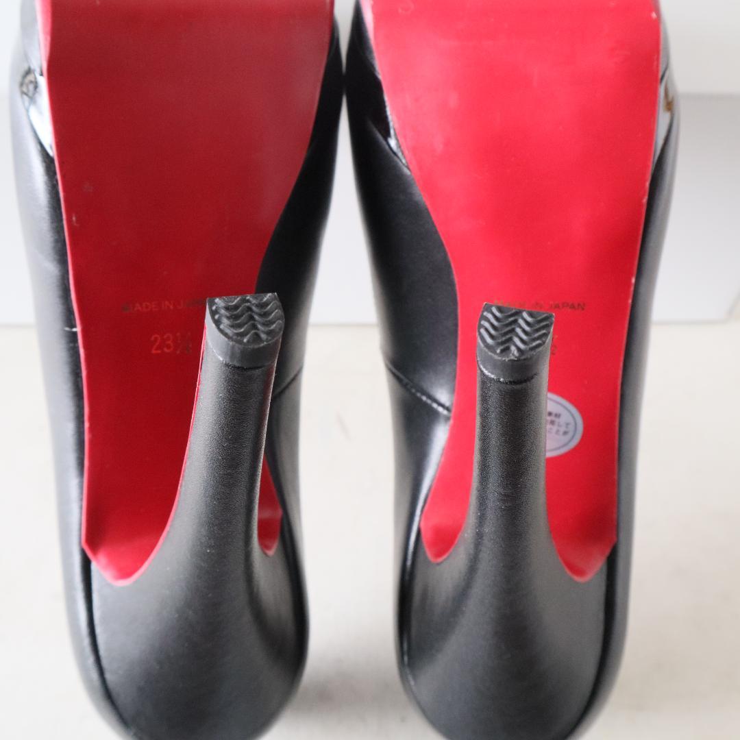 未使用現行モデルコメックス　ラウンドトウダブルストームパンプス　黒　23.5cm