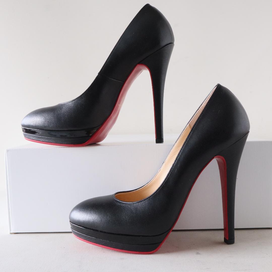 未使用現行モデルコメックス　ラウンドトウダブルストームパンプス　黒　23.5cm